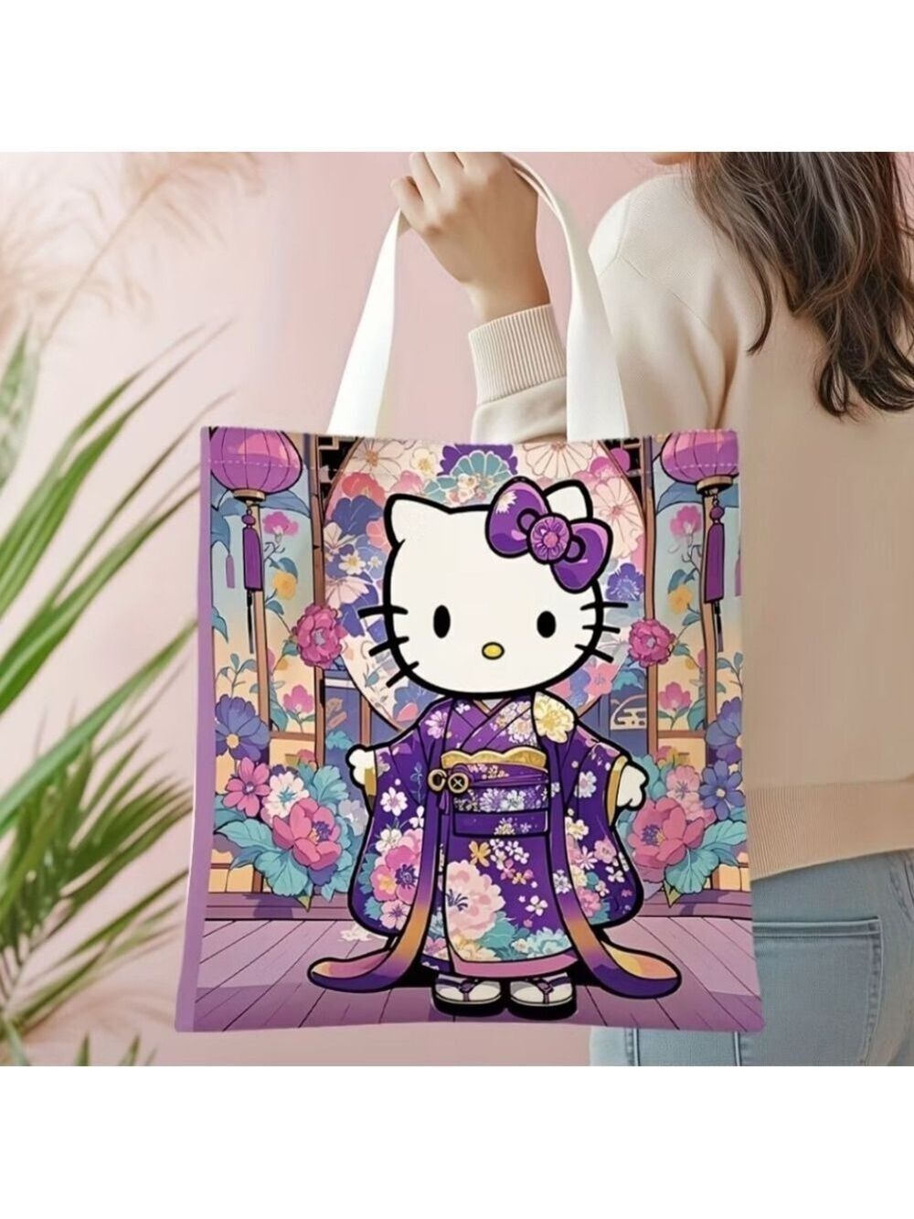Hello Kitty Floral Pink & Purple Tote